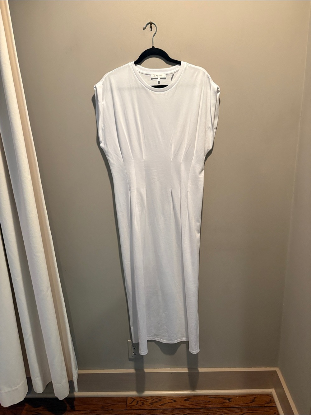 Frame Denim White Maxi Dress - Cap Sleeve Minimalist